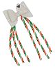 Aye Candy Tricolour Bow Designed Sequins Embellished Spirals Detailed Alligator Clip - Orange White & Green