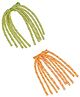 Aye Candy Set Of 2 Tricolour Spiral Thread Designed Alligator Clips - Green White & Orange
