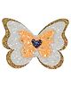 Aye Candy Tricolour Butterfly Designed Beads Embellished Alligator Clip - Green White & Orange