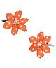 Aye Candy Polka Dots Printed Floral Designed Tic Tac Pins - Orange