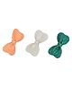 Aye Candy Set Of 3 Tricolour Bow Designed Shimmered Alligator Clips - Green White & Orange