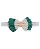 Aye Candy Tricolour Bow Glitter Designed Headband - Orange Green & White