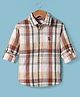 US Polo Assn Cotton Woven Full Sleeves Checkered Shirt - Green & Brown