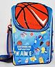 Ji and Ja Multi Compartment Dual Slot Lunch Bag with Bottle Carry Double Insulated Tiffin Lunch Bag with Multi Zipper Pockets for School - Multicolor (Basketball)