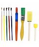 Ji and Ja Paint Brushes Set Stationery Gift Children's Graffiti Painting Sponge Brush Nylon Pens School Art Supplies Set for Kids (9pcs Big)