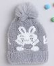 TMW Kids Woollen Fox Designed Pompom Embellished Cap - Grey