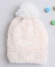 TMW Kids Woollen Fox Designed Pompom Embellished Cap - Off White