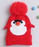 TMW Kids Woolen Cute Penguin Designed Cap - Red