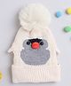 TMW Kids Woolen Cute Penguin Designed Cap - Beige