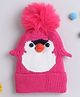 TMW Kids Woolen Cute Penguin Designed Cap - Pink