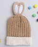 TMW Kids Woollen Self Designed & Bunny Ear Applique Detailed Cap - Brown