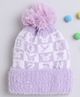 TMW Kids Alphabet Designed Pom Pom Detailed Woolen Cap - Purple