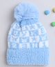 TMW Kids Alphabet Designed Pom Pom Detailed Woolen Cap - Blue