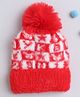 TMW Kids Alphabet Designed Pom Pom Detailed Woollen Cap - Red