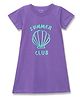 Luke and Lilly Cotton Knit Half Sleevessummer Club Grapich Printed Knee Length Nighty - Violet