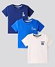 Bonfino 100% Cotton Knit Half Sleeve T-Shirts With Text Print Pack Of 3 - Navy Blue & White
