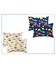 Filymore Animal and Danasouar Cartoon Printed Pillow Covers for Kids Room | Made with Pure Microfiber Soft & Skin Friendly Pillow Cases | Size (17 x 27 inch,Blue,Off white) Set of 4 Covers.