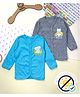 COCOON ORGANICS Cotton Rib Pack Of 2 Full Sleeves Animals Printed Anti Microbial Jhablas - Sky Blue & Grey Melange