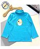 COCOON ORGANICS Cotton Rib Full Sleeves Chick Printed Anti Microbial Tee - Sky Blue