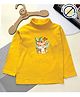 COCOON ORGANICS Cotton Rib Full Sleeves Tiger Printed Anti Microbial Tee - Yellow