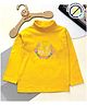 COCOON ORGANICS Cotton Rib Full Sleeves I Love U Mom Text Printed Anti Microbial Tee - Yellow