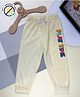 COCOON ORGANICS Cotton Play Time Text Printed Anti Microbial Pajama - Off White