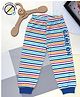 COCOON ORGANICS Cotton Game On Text Printed Striped Anti Microbial Pajama - Blue