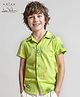 Arias Cotton Pique Knit Half Sleeves Tropical Theme Printed Shirt - Green