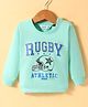 Ruff Terry Knit Full Sleeves T-Shirt with Rugby Theme Print - Sea Green