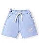 RUFF Cotton Woven Above Knee Length Bermuda With Text Print - Light Blue