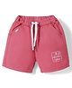 RUFF Cotton Woven Above Knee Length Bermuda With Text Print - Light Red