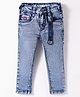 Ruff Full Length Washed Denim Jeans - Light Blue