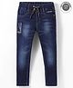 RUFF Woven Full Length Washed Denim Jeans - Navy Blue
