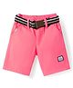 RUFF Cotton Woven Above Knee Length Solid Bermuda - Light Red