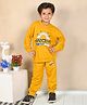 Superminis Cotton Full Sleeves Dreams Text Printed Sweatshirt With Coordinating Joggers Set - Yellow