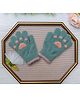 Ziory Woolen Animal Paw Designed Gloves - Blue
