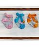 Ziory Woollen Pack Of 3 Bow Designed Super Soft Anti Skid Socks - Pink Blue & Orange