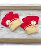 Ziory Woolen Bunny Patch Detailed Gloves - Red & Beige