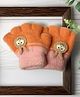 Ziory Woolen Bunny Patch Detailed Gloves - Orange