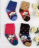 Ziory Pair Of 4 Panda Designed & Colour Blocked Socks - Multi Colour
