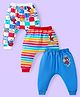 Babyhug Marvel Interlock Knit Full Length Diaper Leggings With Spider-Man Graphics Pack of 3 - Blue Red & White