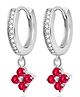 INARI SHINES 925 Sterling Silver Blue Flower Hoop earrings