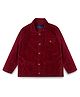 INFINITY Corduroy Cotton Woven Full Sleeves Solid Jacket - Red