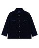 INFINITY Corduroy Cotton Woven Full Sleeves Solid Jacket - Navy Blue