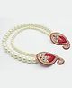 Pihoo Paisley Designed & Pearls Embellished Hair Broach - Red