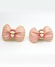Pihoo Cow Designed Bow Hair Clips - Peach