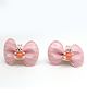 Pihoo Bunny Designed Bow Hair Clips - Pink