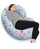 Coozly C Shaped Pregnancy Pillow | Maternity Pillow|100% Cotton Removable Covers - BlueFlora