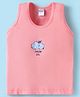 Tango Single Jersey Knit Sleeveless Vest with Bear Print - Coral