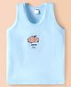 Tango Single Jersey Knit Sleeveless Vest with Bear Print - Aqua Blue